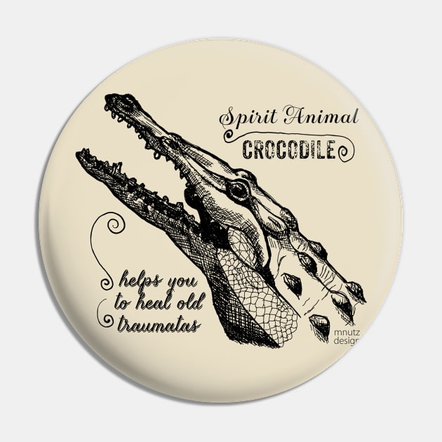 Spirit animal - crocodile - black Pin by mnutz