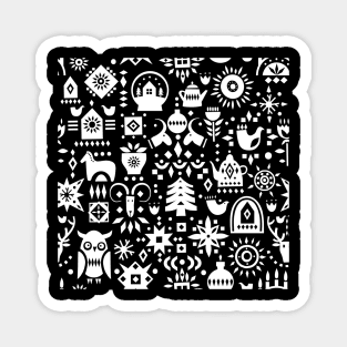 Slavic Folk Pattern with Animals Magnet