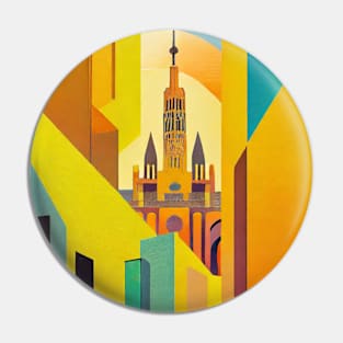 Barcelona Spain Geometric Splendor Pin