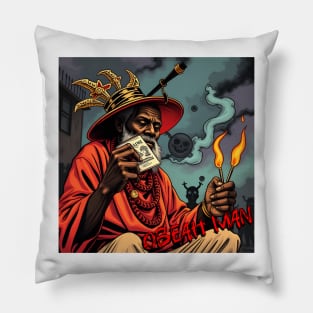 OBEAH MAN – FULL COLOUR – FETERS AND LIMERS – CARIBBEAN FOLKLORE EVENT DJ GEAR Pillow