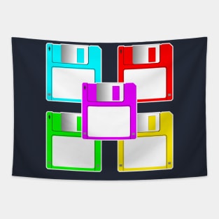 Colourful Floppy Disks Tapestry