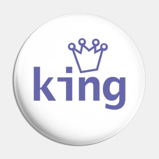 Periwinkle King Crown Typography Pin