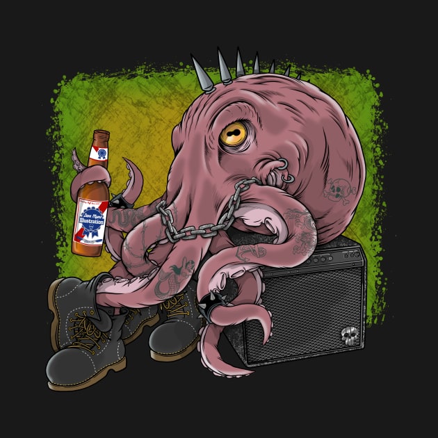 Punk Rocktopus by davemyersillustration