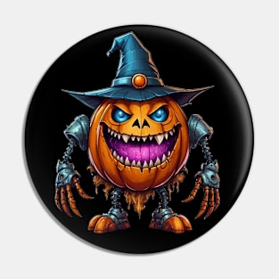 Pumpkin monster on Halloween Pin