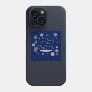 Book, reading, education. Banner, illustration with dark blue color background Phone Case