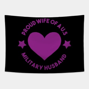 Purple Heart Medal Decoration Proud Wife Of a U.S Military Husband Tapestry