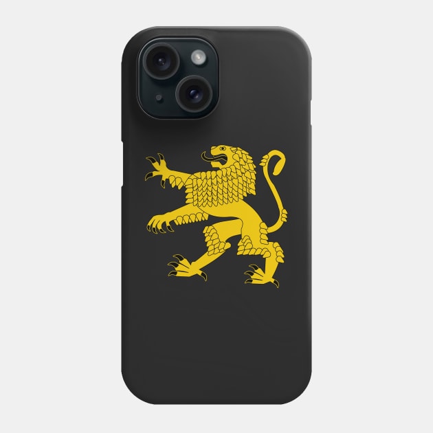 Heraldic Rampant Lion (Gold) Phone Case by PabloDeChenez