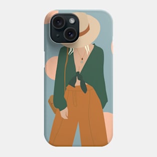 Summer girl with hat Phone Case