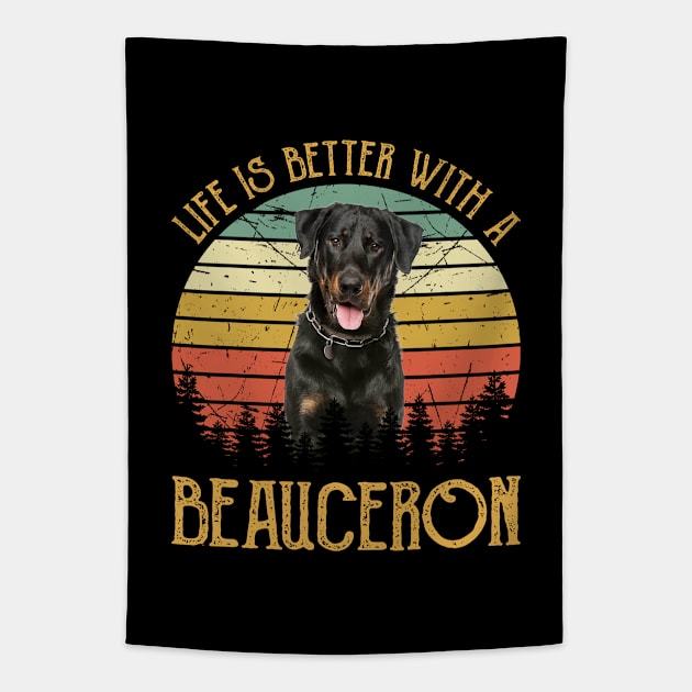 Vintage Life Is Better With A Beauceron Tapestry by RonanMerch