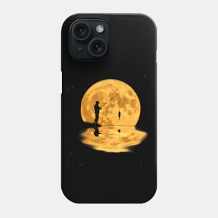 Fisherman fish & full moon fishing saying gift Phone Case