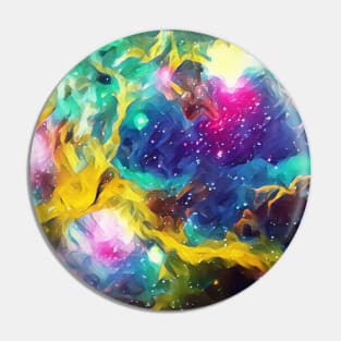Oil Paint Watercolour Galaxy Pin