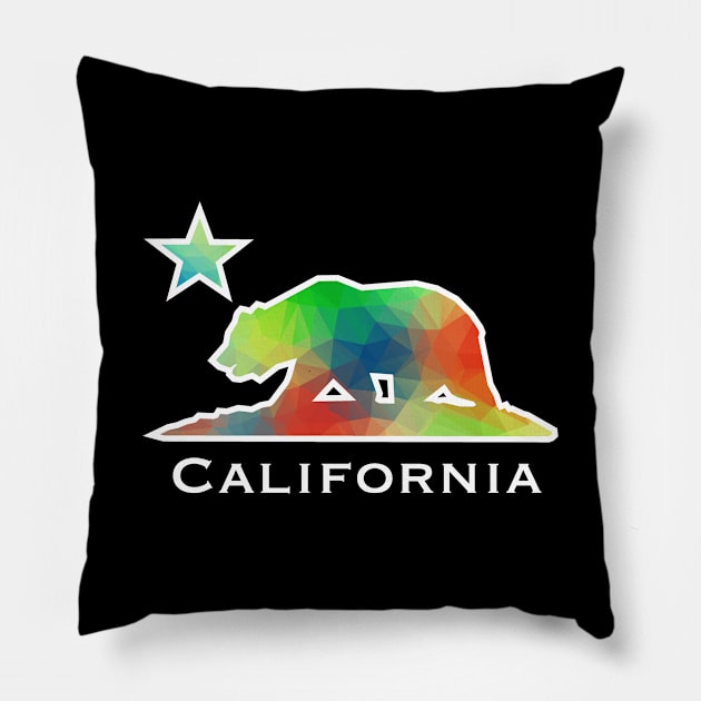 Geometric California State Flag Pillow by DeadBeatElite