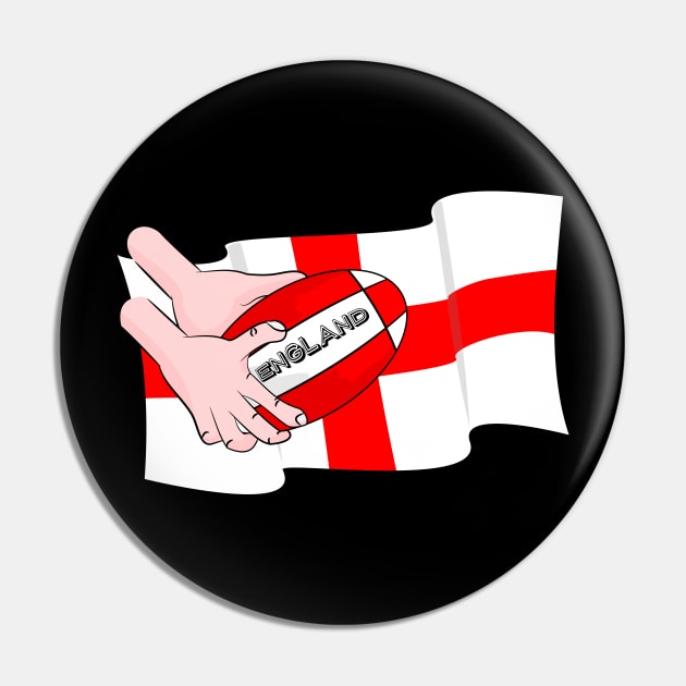 England Rugby Flag Pin by mailboxdisco