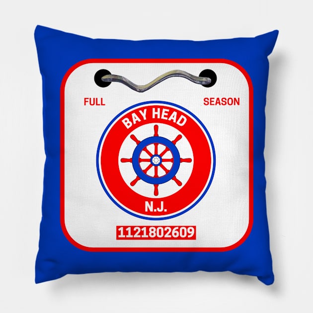 Bay Head New Jersey Beach Badge Pillow by fearcity