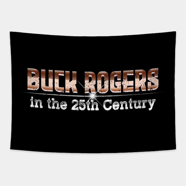 retro buck rogers metal logo Tapestry by bikorongae