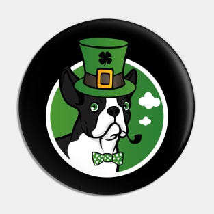Leprechaun Boston Terrier Funny St. Patrick's Day Pin