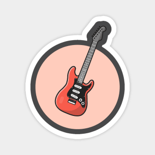 Guitar Cartoon Vector Icon Illustration Magnet