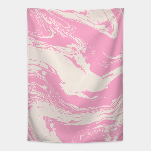 Cute Pink and White Abstract Swirl Tapestry by Trippycollage