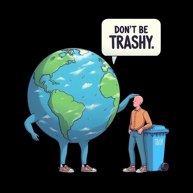 Dont Be Trashy, Sarcastic Earth Day Design Climate Change by KawaiiFoodArt