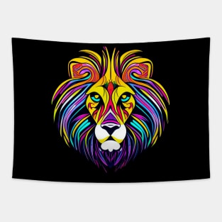 Psychedelic Multicolor Lion Tapestry