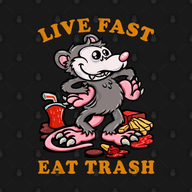 Live fast, eat trash Classic Opossum funny meme by PnJ