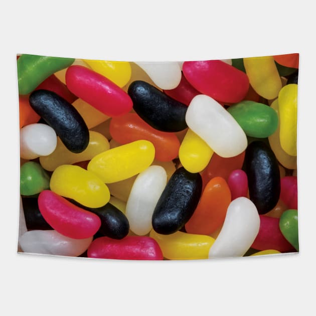 Jelly beans close up Tapestry by StefanAlfonso