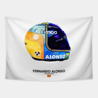 F1 2020 Fernando Alonso Crash Helmet Tapestry