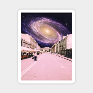 Downtown - Space Aesthetic, Retro Futurism, Sci Fi Magnet