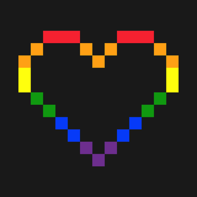 Rainbow Pixel Heart by JR10