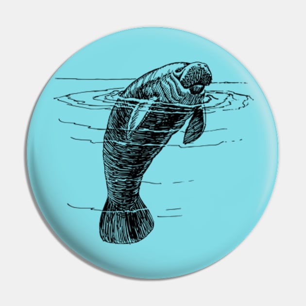 Cute manatee Pin by WeLoveAnimals