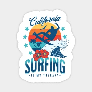 Surfing is my Therapy - Vintage Surf Magnet