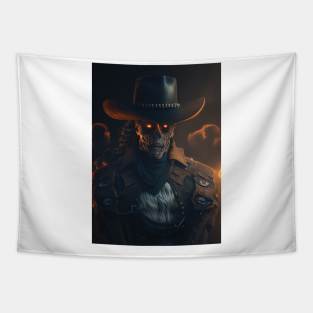 Dark Fantasy Skull Fire Tapestry