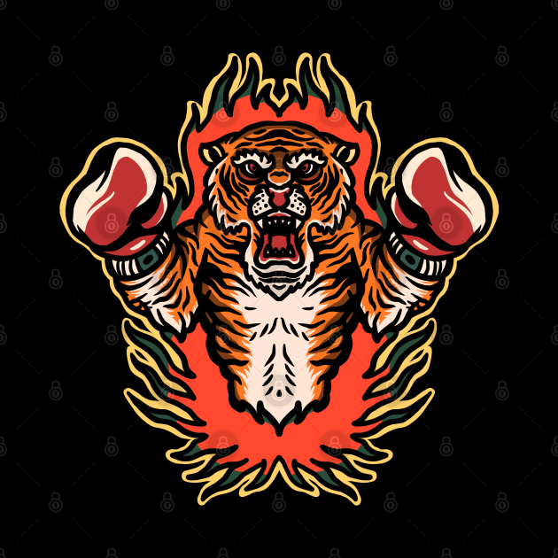 tiger boxing tattoo by donipacoceng