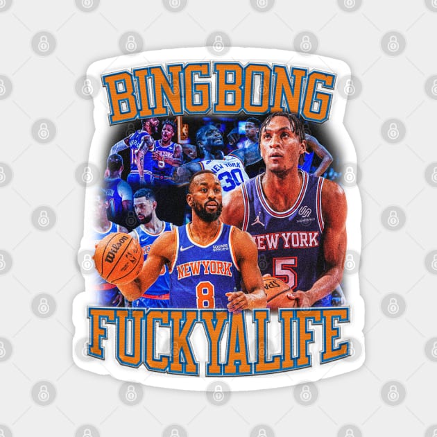 Bing Bong New York Knicks Vintage Design Magnet by Mrmera