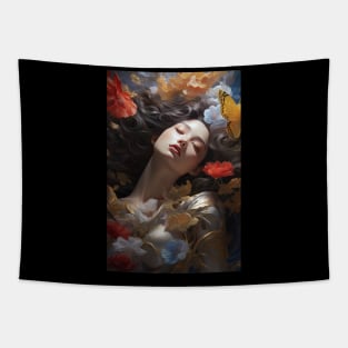 Floral girl Tapestry