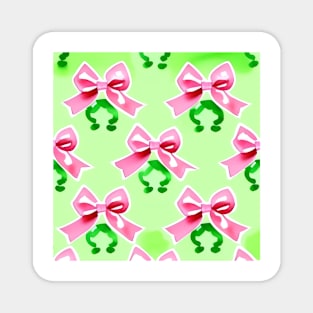 Preppy small bows on light green Magnet