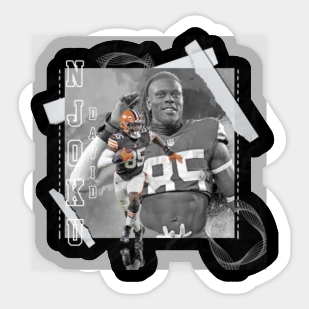 David Njoku Football Paper Poster Browns 3 - David Njoku - Sticker