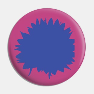 Abstract Flower Cornflower Royal Blue Pin