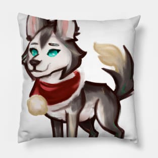 Cute Siberian Husky Drawing Pillow