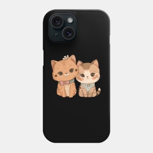 Cute cat couple Phone Case