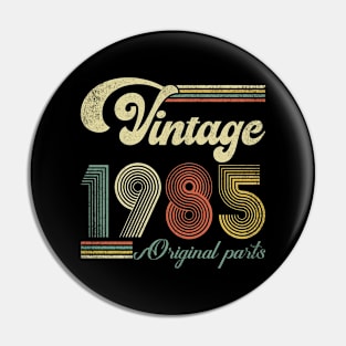 Retro Vintage 1985 39th Birthday Gift Men Women 39 Years Old Pin