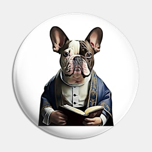 Reverend French Bulldog Pastor Frenchie Pin