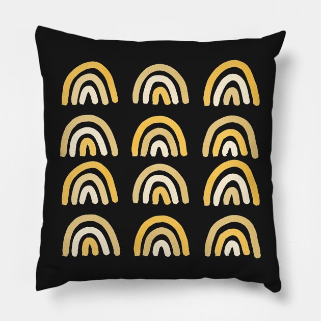 orange yellow rainbows graphic Pillow by SunwaveStickers