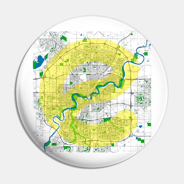 Edmonton Street, River and Park Map Pin by Edmonton River