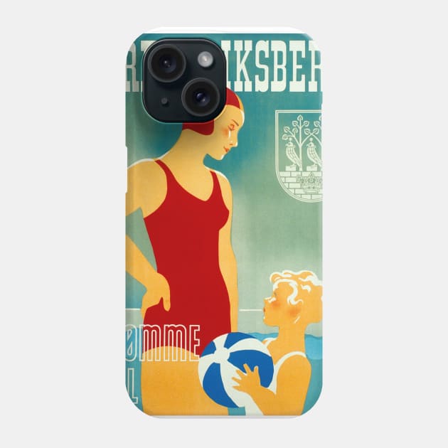 Vintage Travel Poster Denmark Frederiksberg Phone Case by vintagetreasure