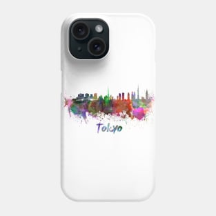 Tokyo skyline in watercolor Phone Case