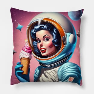 Cosmic Delights: Ice Cream and Interstellar Pin-Ups Pillow