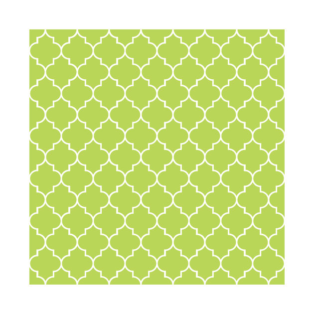 Green Latticework, Quatrefoil, Moroccan Trellis by Jelena Dunčević