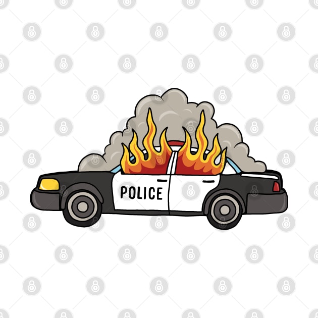 Burning cop car by valentinahramov