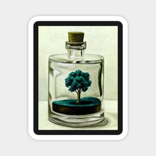 Unique tree of life in a decanter teal Magnet